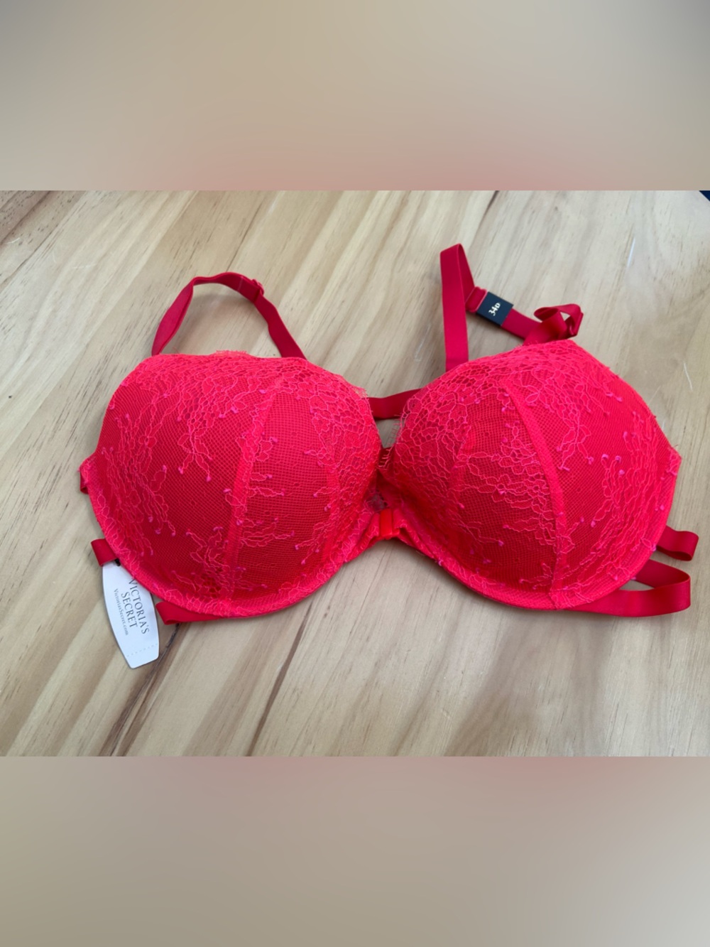 Victoria's Secret Hot Pink Lace Push-Up Bra
